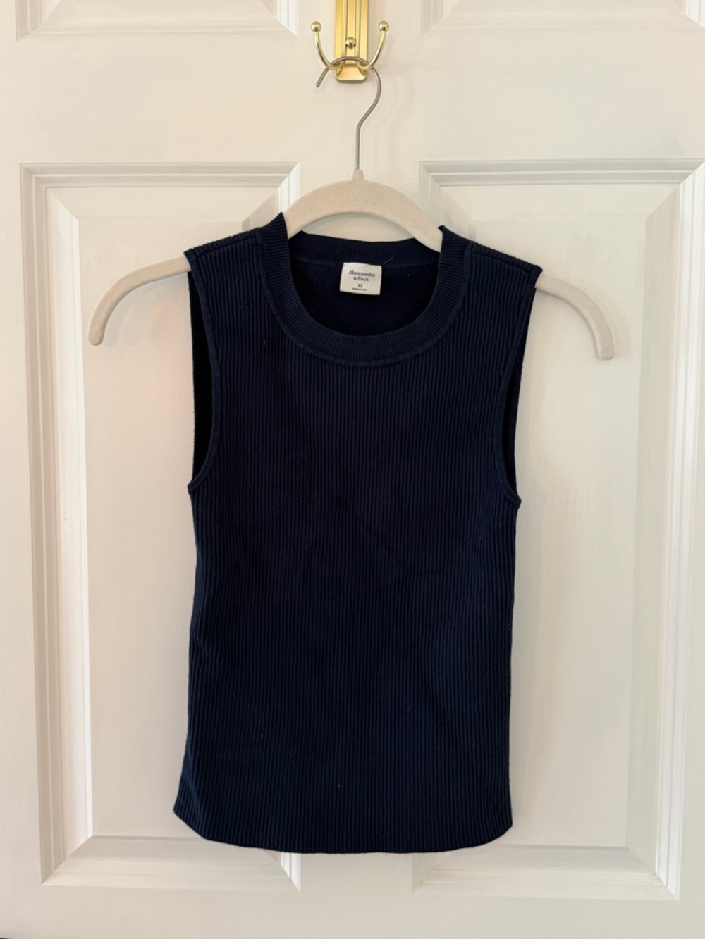 Abercrombie & Fitch Navy Ribbed Sleeveless Tank Top